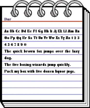 Dur Regular animated font preview