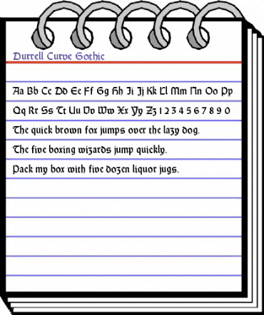 Durrell Curve Gothic Regular animated font preview