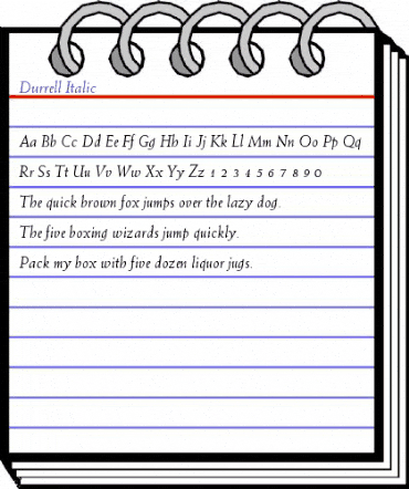 Durrell-Italic Regular animated font preview