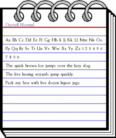 Durrell-Normal Regular animated font preview