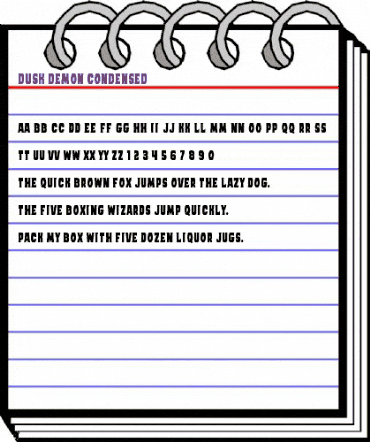 Dusk Demon Condensed Regular animated font preview Dusk Demon Condensed Regular animated font preview
