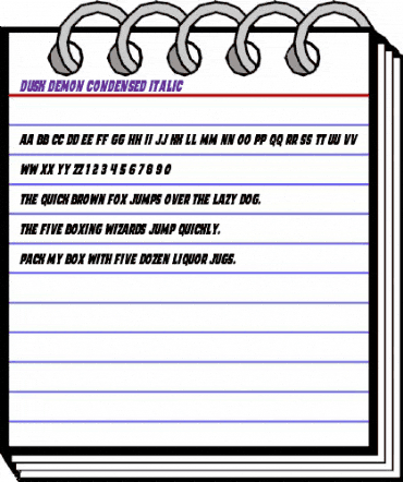 Dusk Demon Condensed Italic Regular animated font preview Dusk Demon Condensed Italic Regular animated font preview