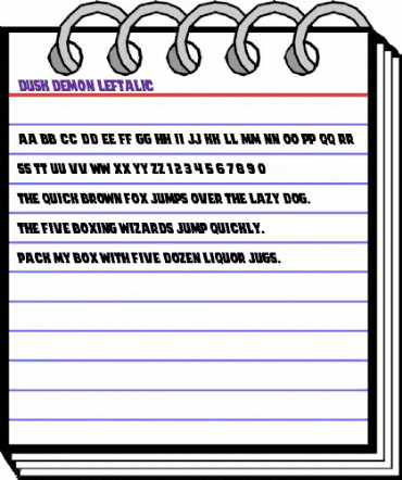 Dusk Demon Leftalic Regular animated font preview Dusk Demon Leftalic Regular animated font preview