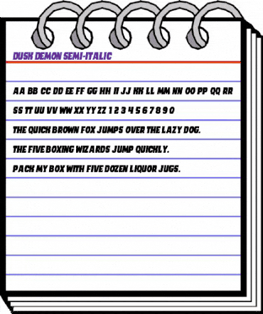 Dusk Demon Semi-Italic Regular animated font preview Dusk Demon Semi-Italic Regular animated font preview