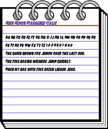 Dusk Demon Staggered Italic Regular animated font preview Dusk Demon Staggered Italic Regular animated font preview