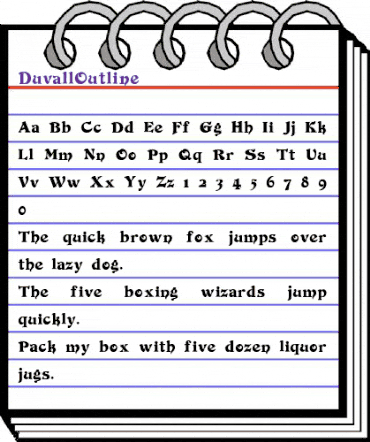 DuvallOutline Normal animated font preview