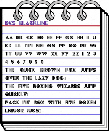 DXS Blackline Regular animated font preview