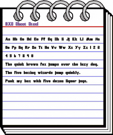 DXS Sheet Steel Regular animated font preview