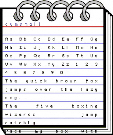 dymsmall Regular animated font preview