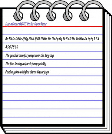 DynaGrotesk DXC Italic animated font preview