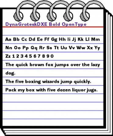 DynaGrotesk DXE Bold animated font preview DynaGrotesk DXE Bold animated font preview