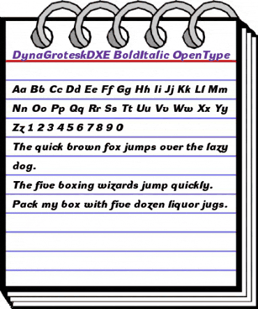 DynaGrotesk DXE Bold Italic animated font preview DynaGrotesk DXE Bold Italic animated font preview