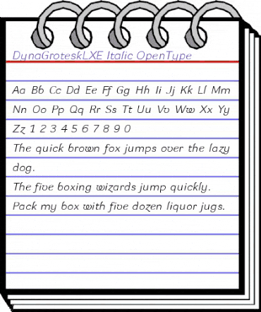 DynaGrotesk LXE Italic animated font preview DynaGrotesk LXE Italic animated font preview