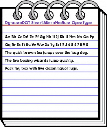 Dynamo D OT Stencil Alternative Medium animated font preview