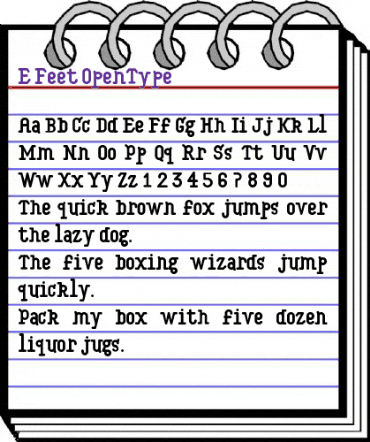 E Feet animated font preview
