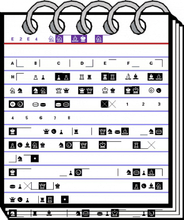 E2E4 Regular animated font preview