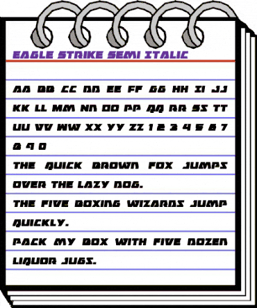 Eagle Strike Semi-Italic Semi-Italic animated font preview