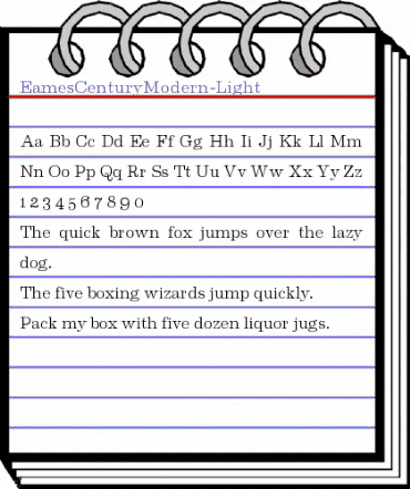 Eames Century Modern Light Regular animated font preview