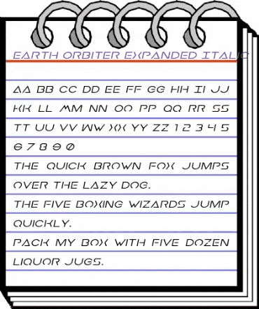 Earth Orbiter Expanded Italic Expanded Italic animated font preview