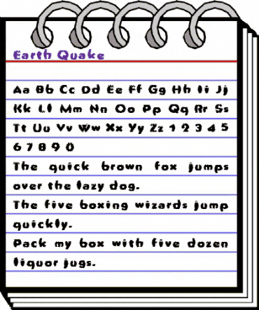 Earth Quake Regular animated font preview