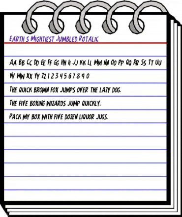 Earth's Mightiest Jumbled Rotalic Italic animated font preview Earth's Mightiest Jumbled Rotalic Italic animated font preview