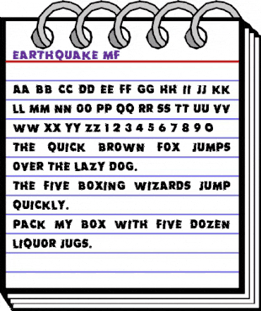Earthquake MF Regular animated font preview