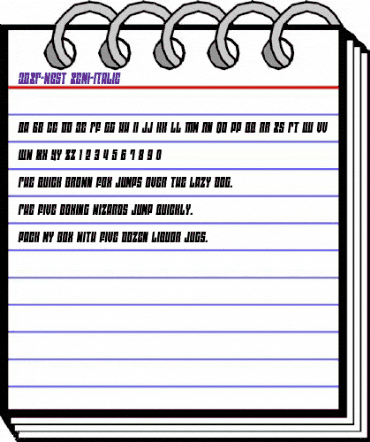 EAST-west Semi-Italic Semi-Italic animated font preview