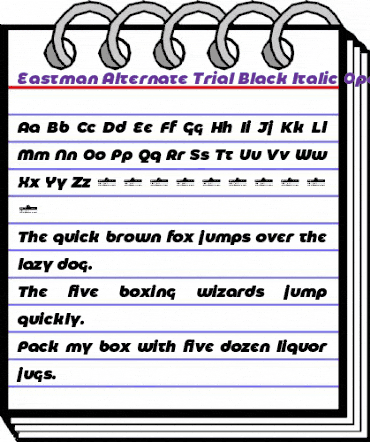 Eastman Alternate Trial Black Italic animated font preview