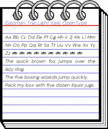 Eastman Trial Light Italic animated font preview Eastman Trial Light Italic animated font preview