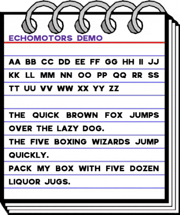 Echomotors Demo Regular animated font preview