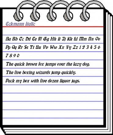 Eckmann Italic Italic animated font preview Eckmann Italic Italic animated font preview