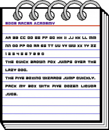 Edge Racer Academy Regular animated font preview