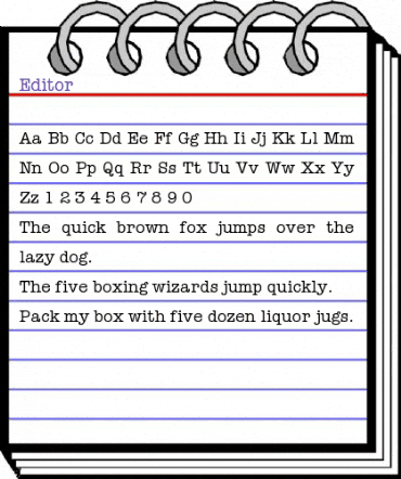 Editor Regular animated font preview Editor Regular animated font preview