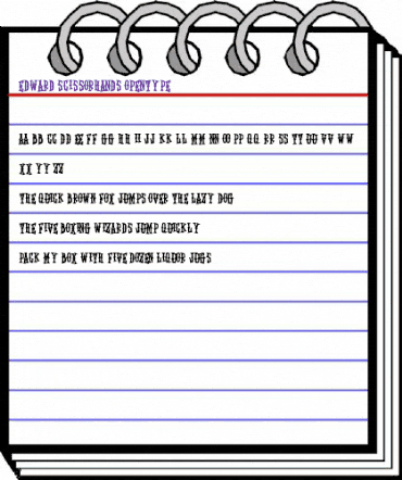 Edward Scissorhands Regular animated font preview
