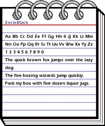 EerieBlack Regular animated font preview EerieBlack Regular animated font preview