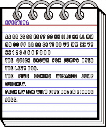 EFECTIVA Regular animated font preview