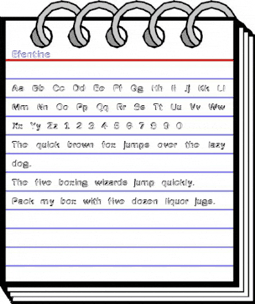 Efentine Regular animated font preview