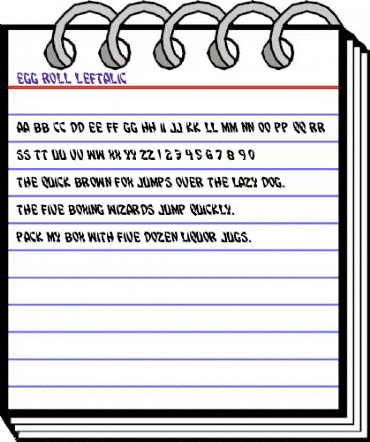 Egg Roll Leftalic Italic animated font preview Egg Roll Leftalic Italic animated font preview