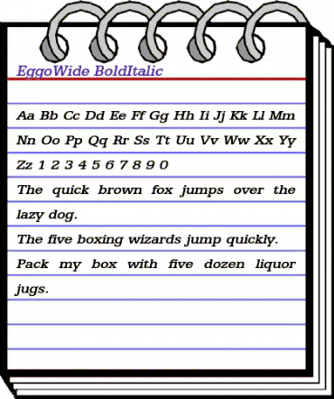 EggoWide BoldItalic animated font preview