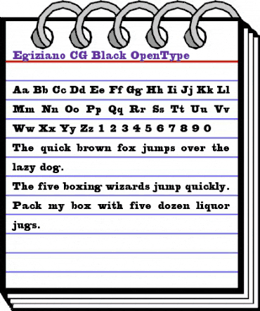 Egiziano CG Black Regular animated font preview