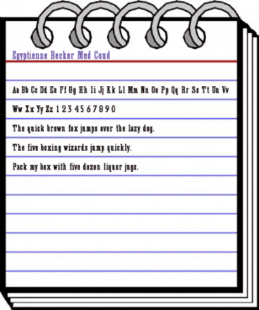 Egyptienne Becker Med Cond Regular animated font preview Egyptienne Becker Med Cond Regular animated font preview