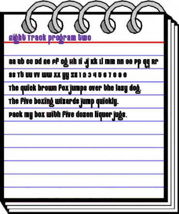 Eight Track program two Regular animated font preview Eight Track program two Regular animated font preview