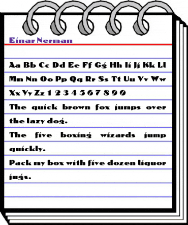 Einar Nerman Regular animated font preview Einar Nerman Regular animated font preview