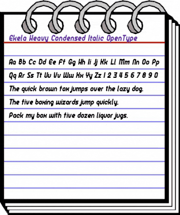 Ekela Heavy Condensed Italic animated font preview