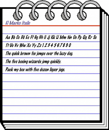 El Marko Italic Regular animated font preview