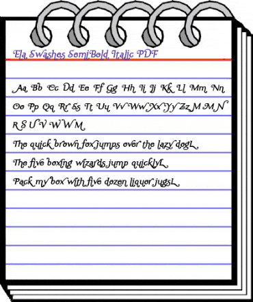 Ela Swashes SemiBold Italic animated font preview Ela Swashes SemiBold Italic animated font preview