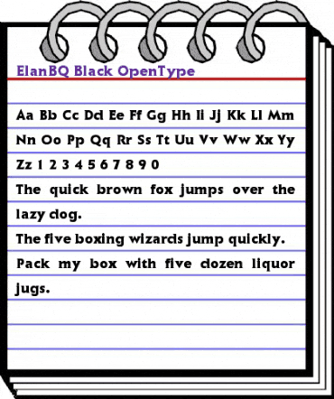 Elan BQ Regular animated font preview