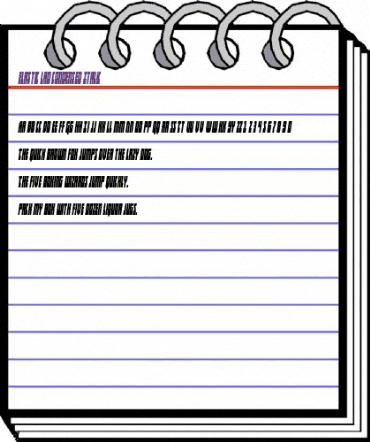 Elastic Lad Condensed Italic Regular animated font preview