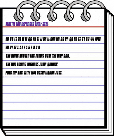 Elastic Lad Expanded Semi-Ital Regular animated font preview Elastic Lad Expanded Semi-Ital Regular animated font preview