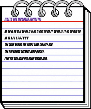 Elastic Lad Expanded SuperItal Regular animated font preview